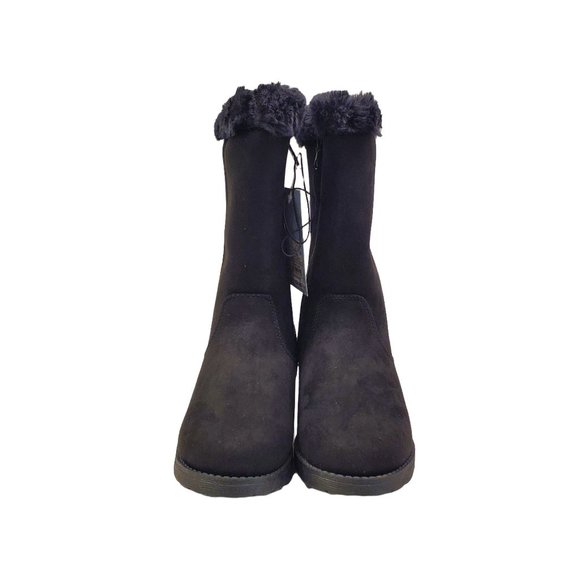 Toddler Girls Tall Black Winter Boots Black Nina Cat & Jack Winter Boots Size 5 - Picture 8 of 10